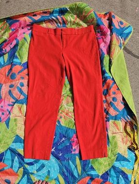 Banana Republic Red Cropped Ankle Pants